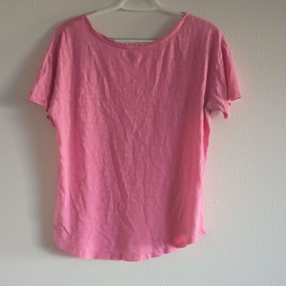 Old Navy The Easy Tee Pink Short Sleeve V-Neck Women's Sz S Tall Cotton Blend - Picture 6 of 7